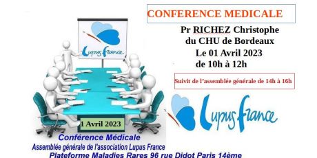CONFERENCE MEDICALE le 1 er Avril 2023 à PARIS